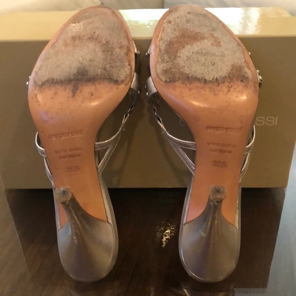 Sergio Rossi rose silver metal studded heel - Picture 3 of 8